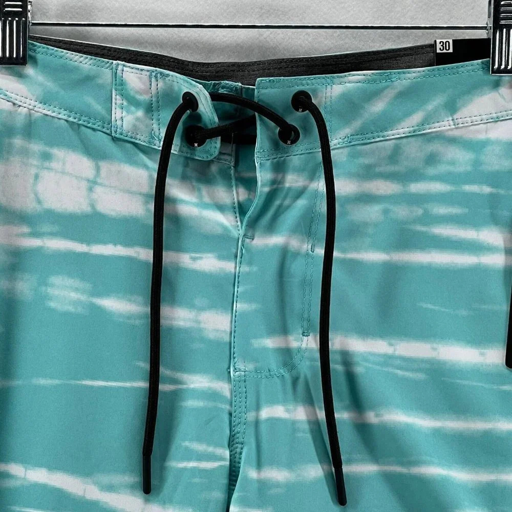 Hurley Boardshorts Mens Sz 30 Printed Drawstring Stretch Swim Surf Aurora Green - Picture 2 of 8